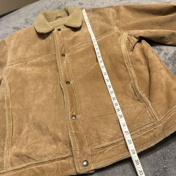 Wilsons Leather Men’s M. Julian Suede Leather Jacket Tan Khaki Size XL - Picture 7 of 9